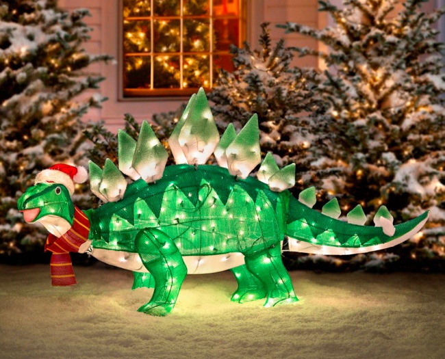 tinsel dinosaur christmas decorations