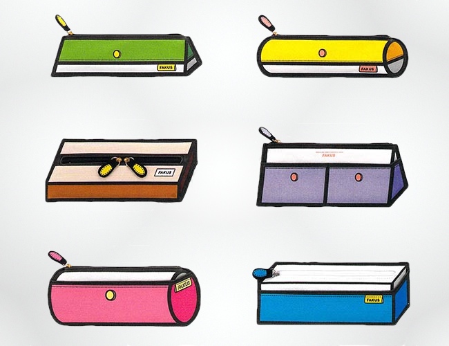 Cartoon Inspired Pencil Cases That Appear To Be 3D