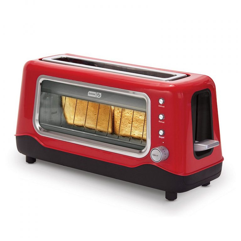 The Dash Clear View Toaster Has A See Through Window So You Don't Burn Your Toast