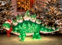 Animated Tinsel Christmas Dinosaur