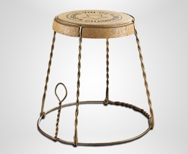 Champagne Cork Wire Cage Side Table