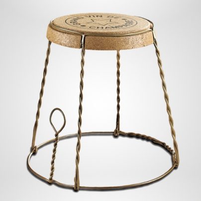 Champagne Cork Wire Cage Side Table