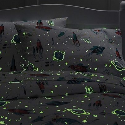 Blast Off With Glow In The Dark Rocket Ships Bedding Set