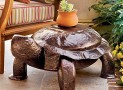 Hand-Hammered Iron Copper Turtle Table