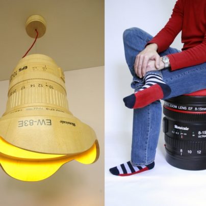 DSLR Camera Lens Stool & Pendant Lamp