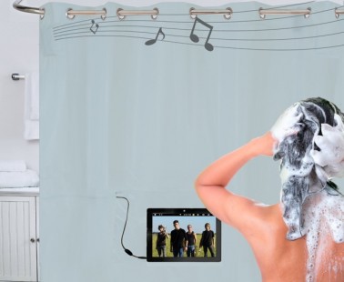 ShowerTunes – A Shower Curtain With Built-In Speakers For Those Who Love Singing In The Shower