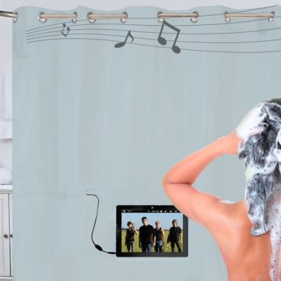 ShowerTunes – A Shower Curtain With Built-In Speakers For Those Who Love Singing In The Shower