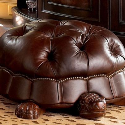 Turtle Leather Foot Stool