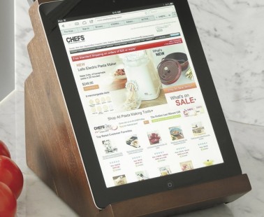 A Knife Block With Built-In Shelf To Place Your Tablet Or Cookbook