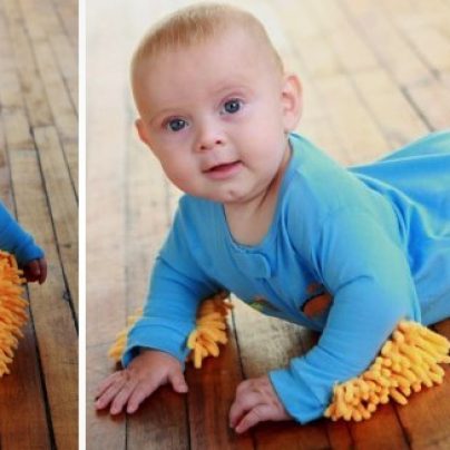 The Baby Mop Lets Your Baby Clean The Floors While Crawling