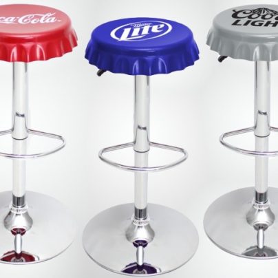 Bottle Cap Bar Stools – Coca-Cola, Miller Lite and Coors Light