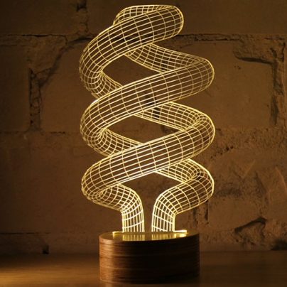 This 3D Spiral Lamp Is An Optical Illusion. It Is Actually Flat.