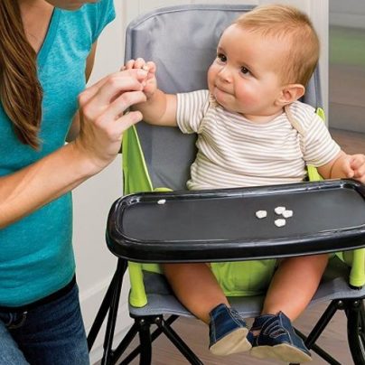Portable, Foldable Highchair is About to Make Being On-the-Go with Baby Much Easier