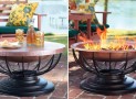 A Solid Hammered Copper Fire Pit That Converts To A Table