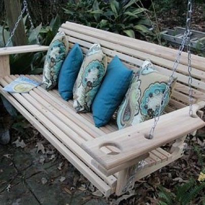 5 Foot Cypress Porch Swing with Cupholders