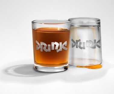 Drink / Drunk Bottoms Up Shot Glasses