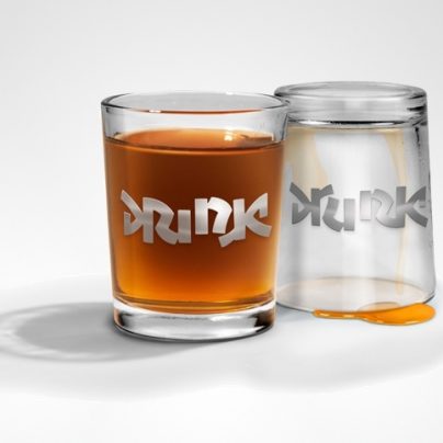 Drink / Drunk Bottoms Up Shot Glasses