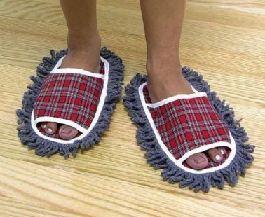 Dust The Floor Walking In These Dust Mop Slippers
