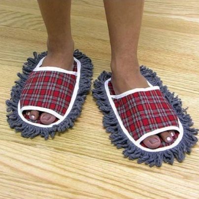 Dust The Floor Walking In These Dust Mop Slippers