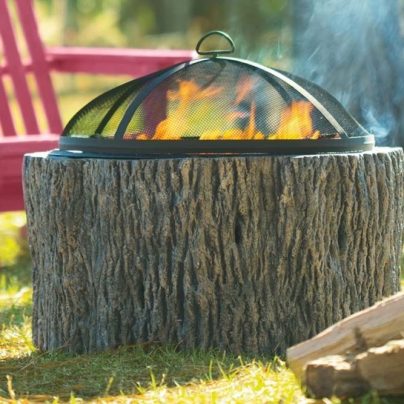 Faux Tree Stump Fire Pit