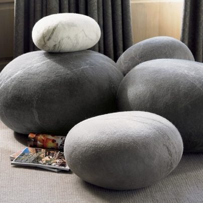 Felted Wool Stones Floor Cushions