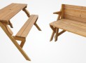 A Garden Bench That Unfolds Into A Picnic Table