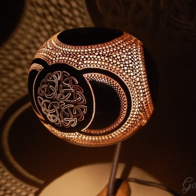 Indonesian Gourd Table Lamp