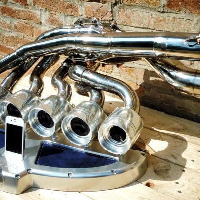 iXoost – An iPhone / iPod Docking Station Made From An Exhaust Manifold