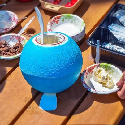 The Yaylabs Soft-Shell Ice Cream Ball Makes a Pint/Quart of Homemade Ice Cream by Playing with It