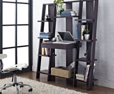 Ladder Bookcase with Desk