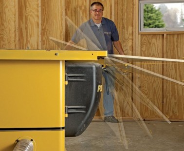 The Leg Up Table Saw Lifter Lets You Lift Heavy Material Without Breaking Your Back!