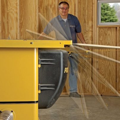 The Leg Up Table Saw Lifter Lets You Lift Heavy Material Without Breaking Your Back!