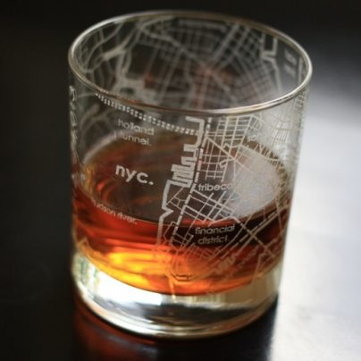 Map Glassware – Etched With The Streets And Neighborhoods Of Popular Cities