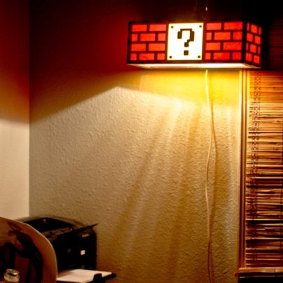 Mario Brothers Inspired Question Mark Block Lamp