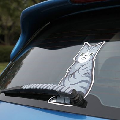 Moving Kitty Tail Car Decal