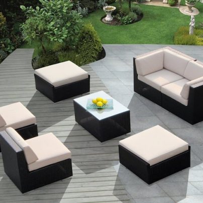Modern 7-Piece Wicker Outdoor Sectional by Ohana