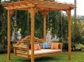 Cedar Pergola Swing Bed Stand
