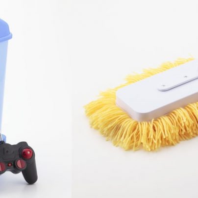 Remote Controlled Trash Can And Dust Mop