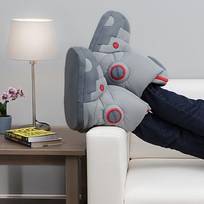 Become The Robot Overlord With These Sound Effect Making Robot Slippers