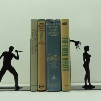 Shower Scene Metal Art Bookends