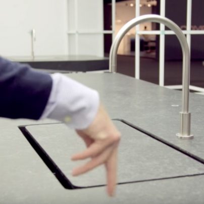 A Smart Kitchen with an Invisible Sink That Appears When You Wave Your Hand