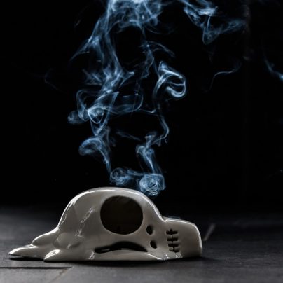 Melted Skull Incense Burner