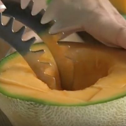 The EZ Slice Right Is a Kitchen Gadget That Perfectly Slices or Cubes Melons in Seconds