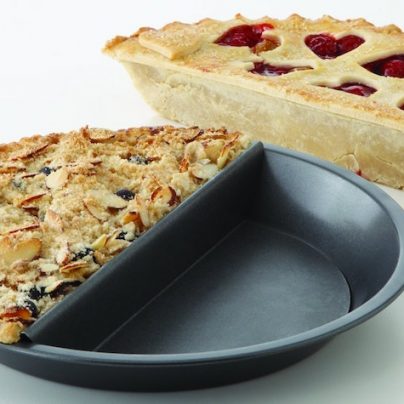 The Split Decision Pie Pan Lets You Make Two Different Kinds of Pie at Once!