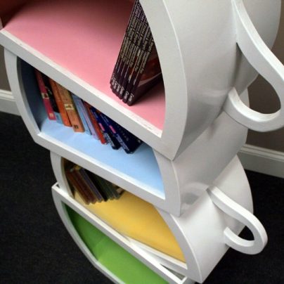 Stacked Teacups Bookshelf