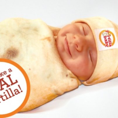Tortilla Baby Swaddle Blanket and Knot Hat