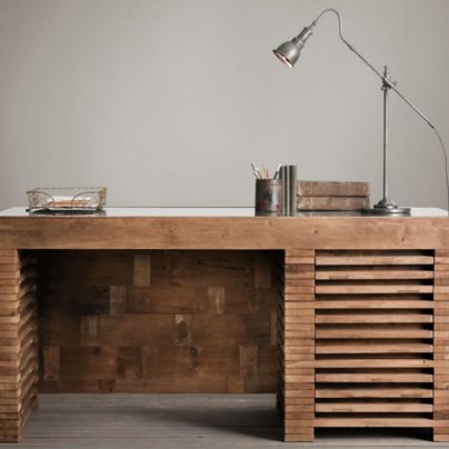 Reclaimed Timber Slat Desk Provides Natural Elegance