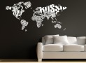Typographic World Map Wall Decal